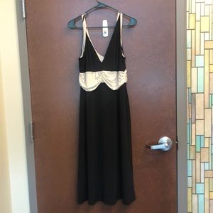 Calvin Klein black and cream tea length dress